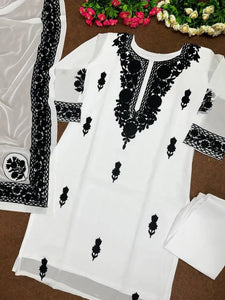 Designer Faux Georgette Suit - Heavy Kashmiri Work for Parties