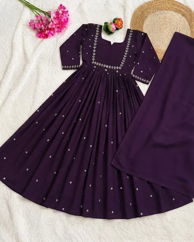 Designer Fendi Silk Anarkali Gown - Handcrafted Festive Wear for Women
