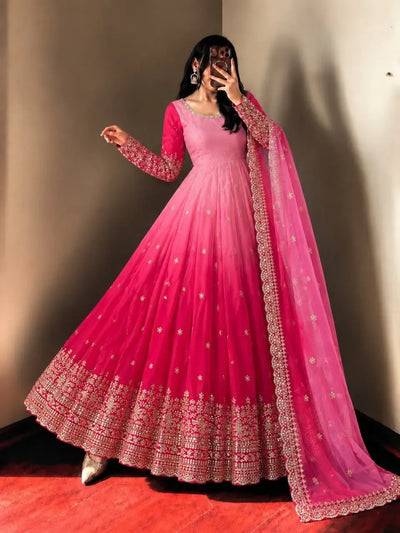Designer Festive Georgette Gown - Heavy Sequence Embroidery Work for Women
