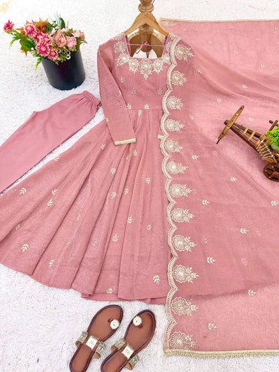 Designer Festive Wear Gown Set - Heavy Embroidery Sequence Work for Women