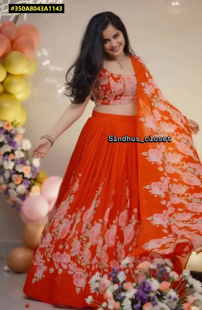 Designer Floral Lehenga Choli - 4-in-1 Festive & Party Wear