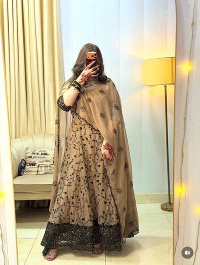 Designer Fox Georgette Gown - Heavy Embroidery Festive Wear for Women