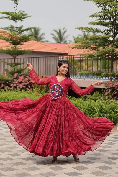 Designer Georgette Gown - Heavy Flair Festive Wear for Women