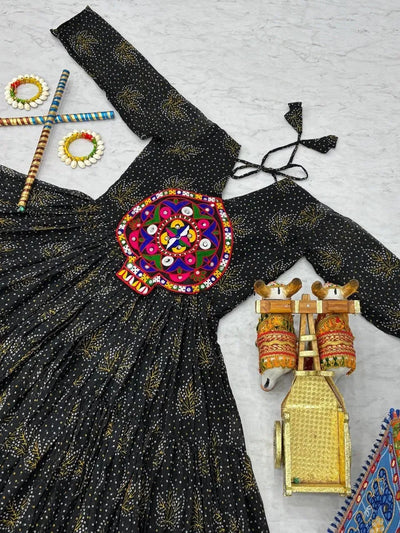 Designer Georgette Gown - Heavy Flair Festive Wear for Women