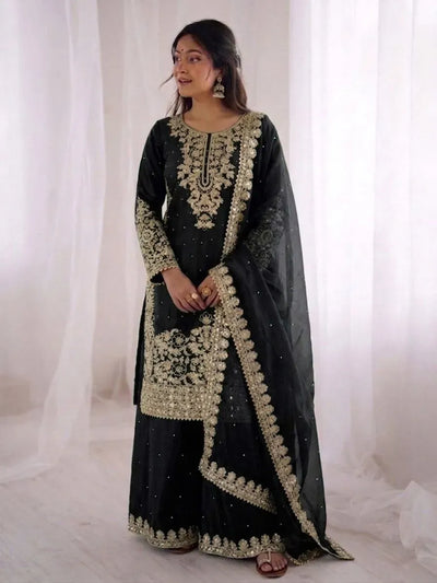 Designer GMY Silk Kurti Set - Heavy Embroidery Ready-to-Wear for Festive & Wedding