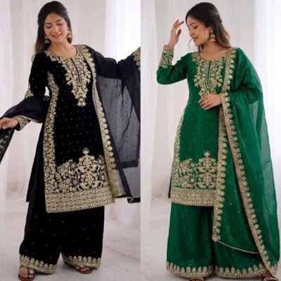 Designer GMY Silk Kurti Set - Heavy Embroidery Ready-to-Wear for Festive & Wedding