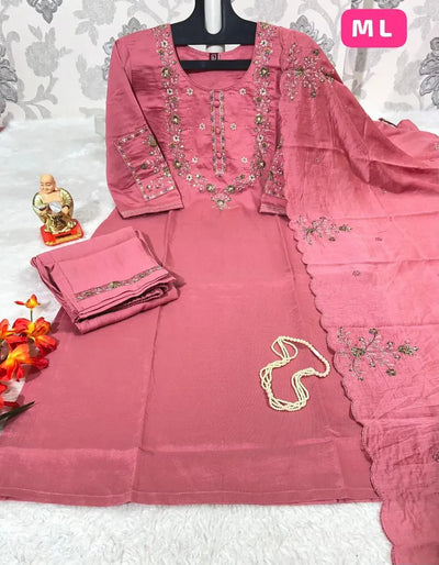Designer Hand Work Kurti Dupatta Set - Intricate Embroidery & Heavy Viscose for Festive & Party Wear