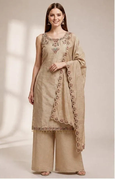 Designer Heavy Embroidered Suit Set - Festive Wear Palazzo for Women
