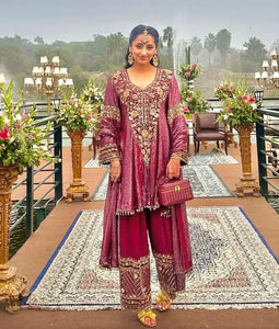Designer Heavy Embroidery Plazzo Set - Eid Festive Wear