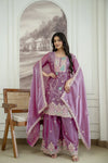 Designer Heavy Fendy Silk Kurti Palazzo Set - Festive Wear for Women