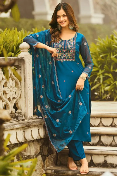 Designer Heavy Rayon Suit Set - Festive Wear Kurti with Dupatta