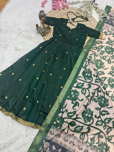 Designer Jacquard Gown - Elegant Zari Work Ethnic Wear for Women