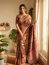 Designer Japan Satin Saree - Traditional Ajrakh Print for Festive Wear