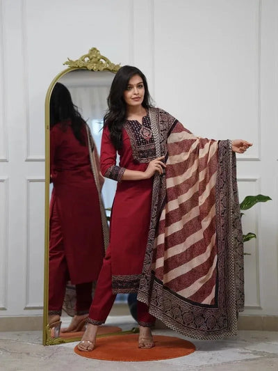 Designer Kalamkari Print Cotton Suit Set - Comfortable Daily & Office Wear for Women