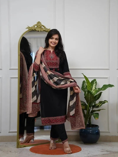 Designer Kalamkari Print Cotton Suit Set - Comfortable Daily & Office Wear for Women