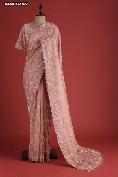 Designer Khadi Organza Silk Saree - Heavy Embroidery for Party Wear Women