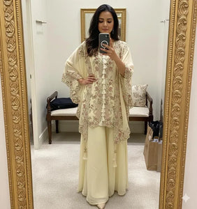 Designer Kurta Plazzo Set - Sequence Embroidery for Women