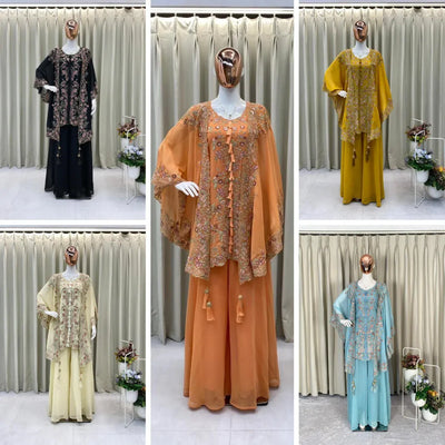 Designer Kurta Plazzo Set - Sequence Embroidery for Women