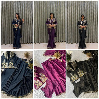 Designer Lahenga Saree - Heavy Embroidery Work for Party & Festive Occasions