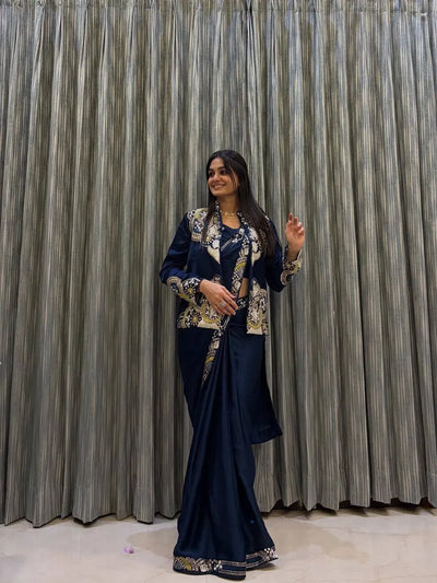 Designer Lahenga Saree - Heavy Embroidery Work for Party & Festive Occasions