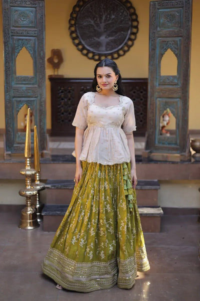 Designer Lehenga Choli Set - Heavy Embroidered Sequins Work Festive Wear for Women