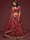 Designer Maroon Embroidered Lehenga Choli - Heavy Work Ethnic Wear for Wedding