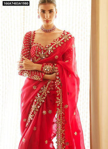 Designer Mirror Work Georgette Saree for Women | Party Wear