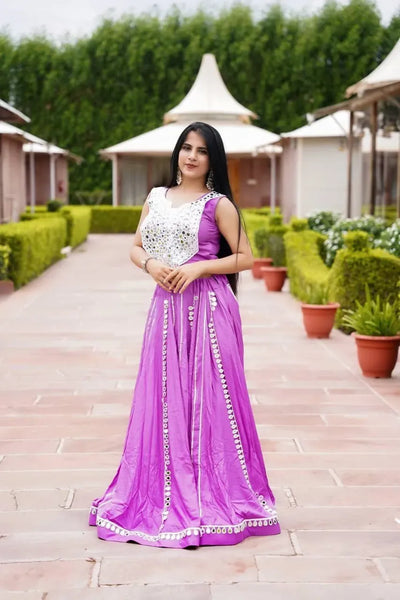 Designer Mirror Work Lehenga - Festive Party Wear Spliced Set for Women
