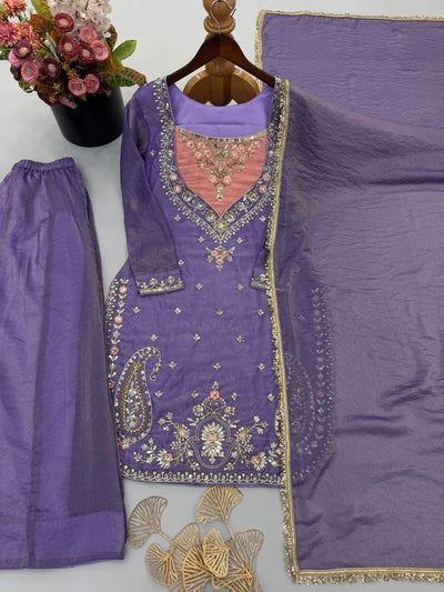 Designer NC Moss Suit Set - Heavy Embroidery Festive Wear for Women