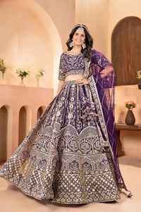 Designer Net Lehenga Choli - Heavy Sequin Work for Weddings