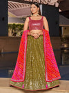 Designer Olive Radiance Sequin Lehenga - Festive Wear for Women