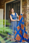 Designer Organza Silk Gown - Best Party Wear Gown with Dupatta for Women