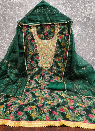 Designer Organza Suit Set - Digital Print & Sequence Work for Women