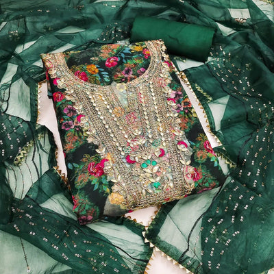 Designer Organza Suit Set - Digital Print & Sequence Work for Women