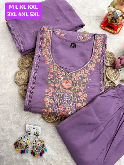 Designer Pakistani Handwork Viscose Kurti Set with Lace & Heavy Embroidery for Festive Wear