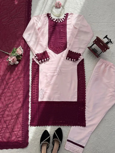 Designer Pakistani Suit Set - Heavy Thread & Sequence Work for Festive Wear