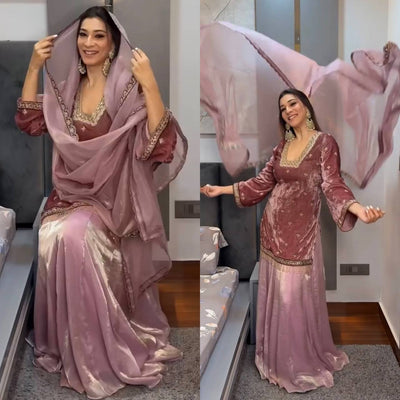 Designer Party Wear Lehenga Palazzo Suit Women's | Party Wear