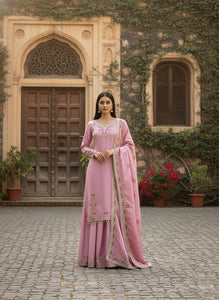 Designer Party Wear Plazzo Suit Set for Women | Embroidered Chinnon