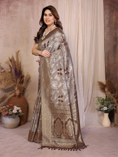 Designer Pure Cotton Spun Saree - Jaquard Zari Weaving for Women