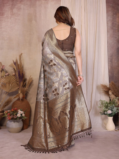 Designer Pure Cotton Spun Saree - Jaquard Zari Weaving for Women
