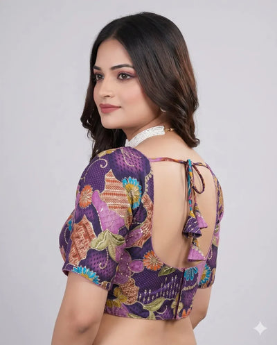 Designer Pure Viscose Embroidered Blouse - Padded Sweetheart Neck for Festive Wear