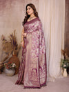 Designer Purple Jacquard Cotton Saree - Zari Weaving for Festive & Party Wear
