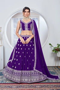Designer Purple Lehenga - Heavy Embroidery for Weddings