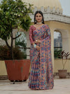 Designer Ready to Wear Saree - Heavy Chinnon Silk with Kutchi Mirror Work