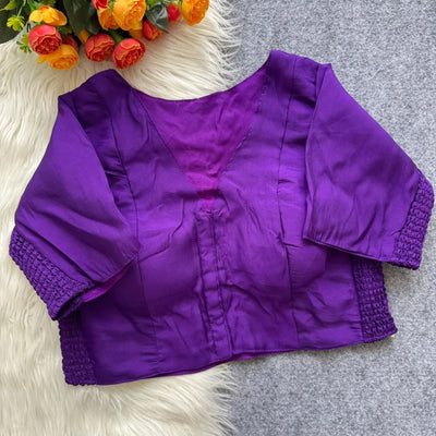 Designer Roman Silk Blouse - Elegant Padded Ethnic Wear for Women