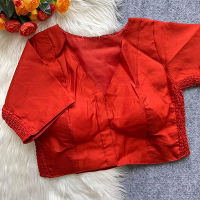 Designer Roman Silk Blouse - Elegant Padded Ethnic Wear for Women