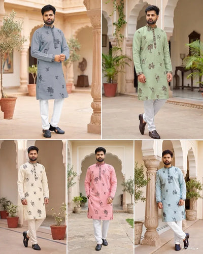 Designer Roman Silk Kurta Pyjama - Exclusive Wedding Collection for Men
