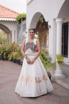 Designer Roman Silk Lehenga Choli - Festive Wear for Women
