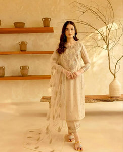 Designer Roman Silk Suit Set - Heavy Sequence & Embroidery Party Wear for Women