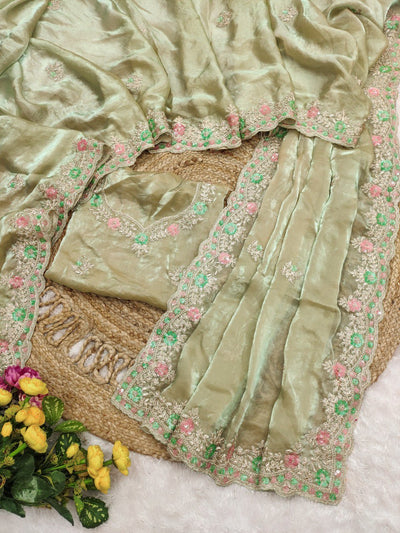 Designer Sattin Silk Saree for Women | Party & Festive Wear